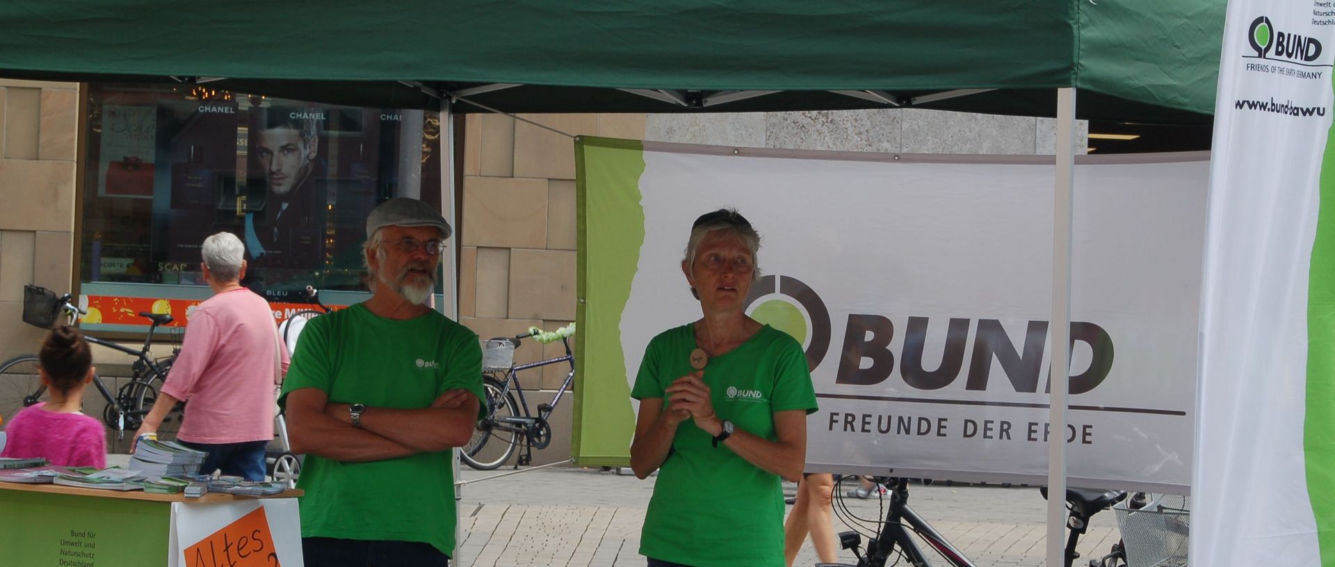 Das Foto zeigt den BUND-Stand beim Nachhaltigkeitstag 2018 in Heilbronn